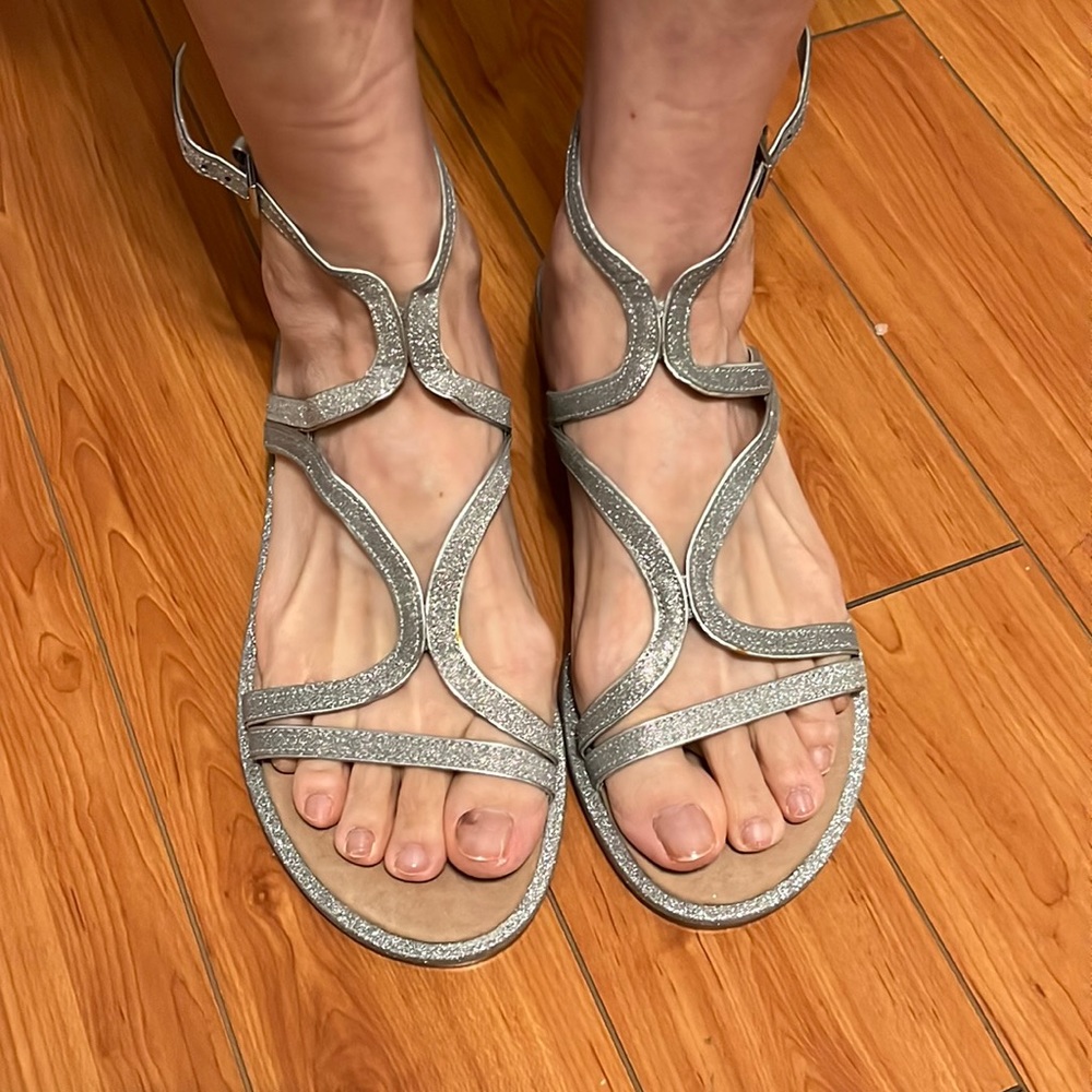 BRAND NEW NEVER WORN Zara silver sandals